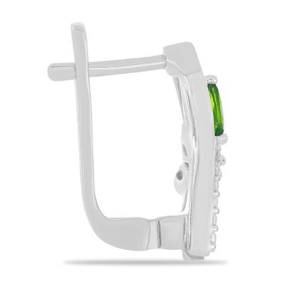 BUY GENUINE CHROME DIOPSITE GEMSTONE EARRINGS IN 925 SILVER